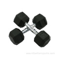 Gym Basic Equipment Rubber Coated Hexagonal Dumbbell